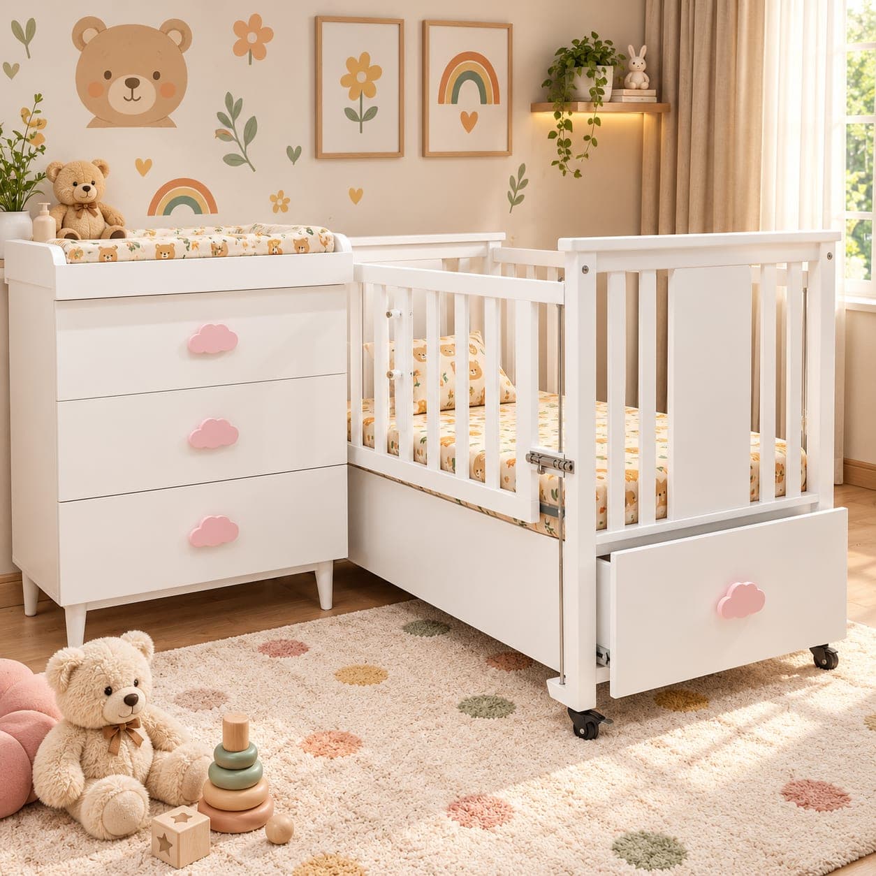 Cloud Charm Nursery Cot Set - Main Display Photo