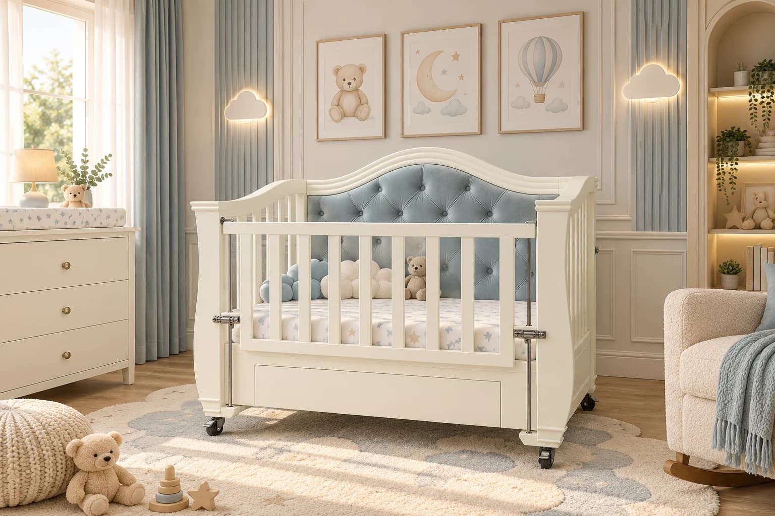 Luna Crest Upholstered Cot - Main Display Photo