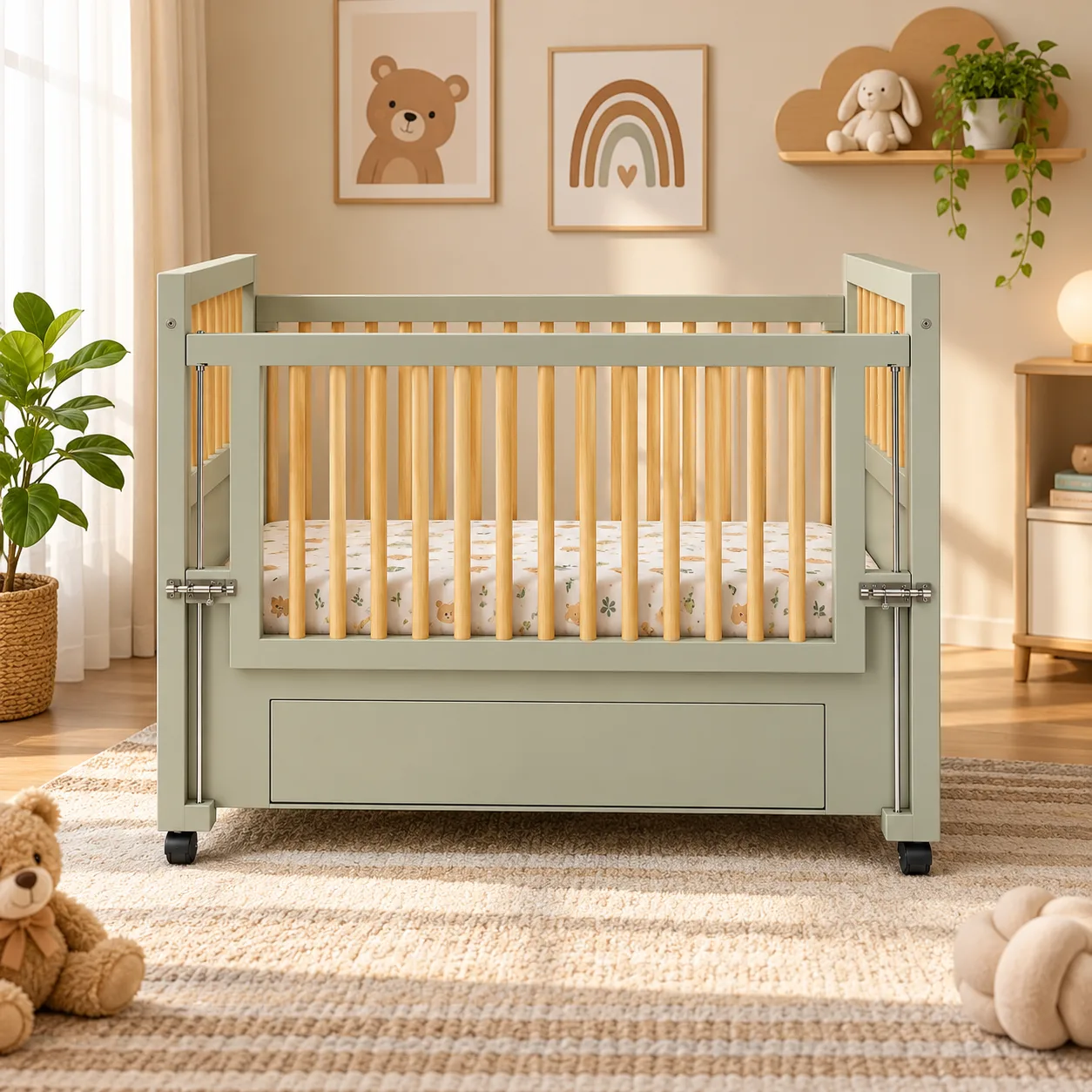 Sage Green Haven Cot - Main Display Photo