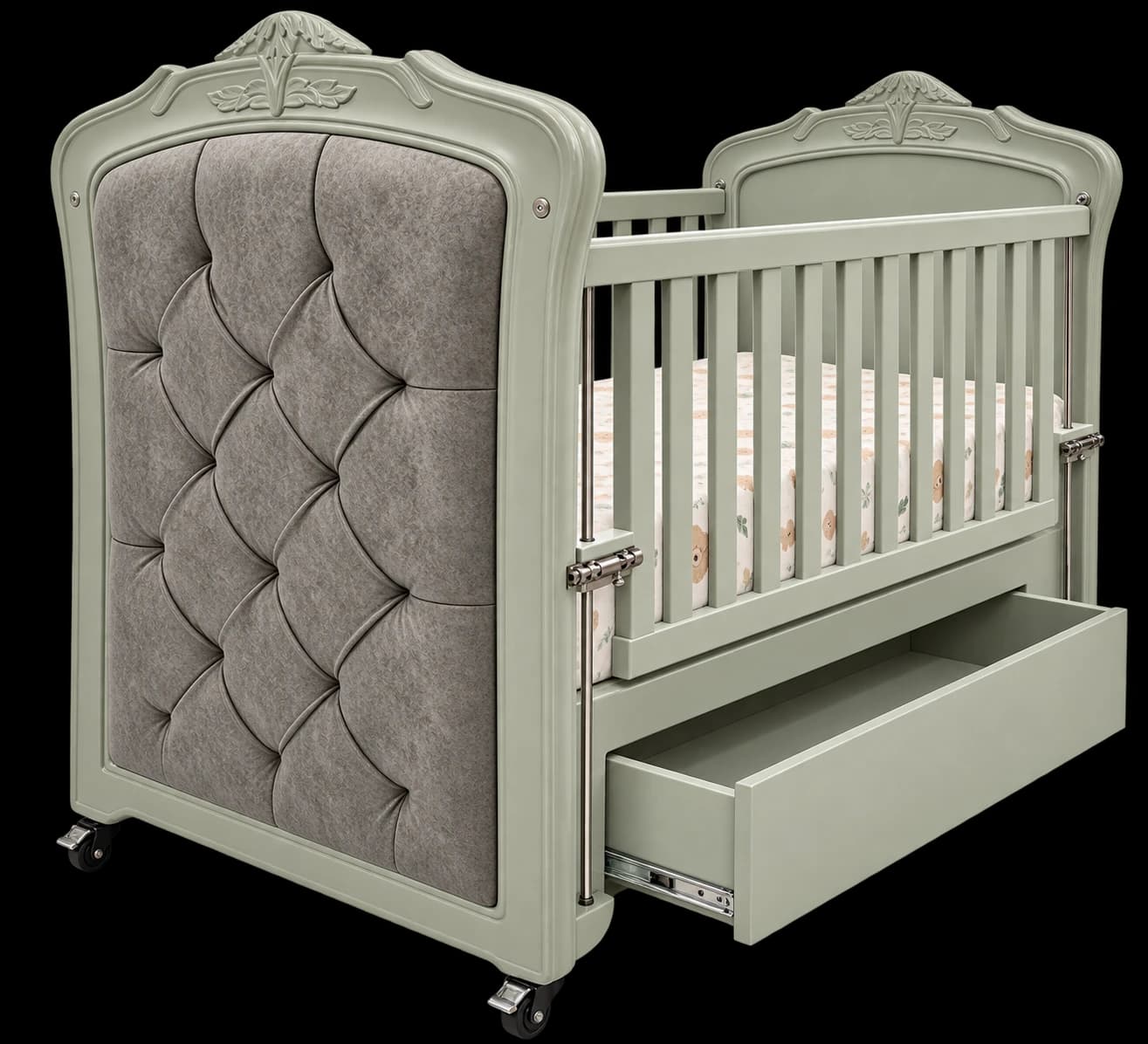 Sage Royal Upholstered Cot
