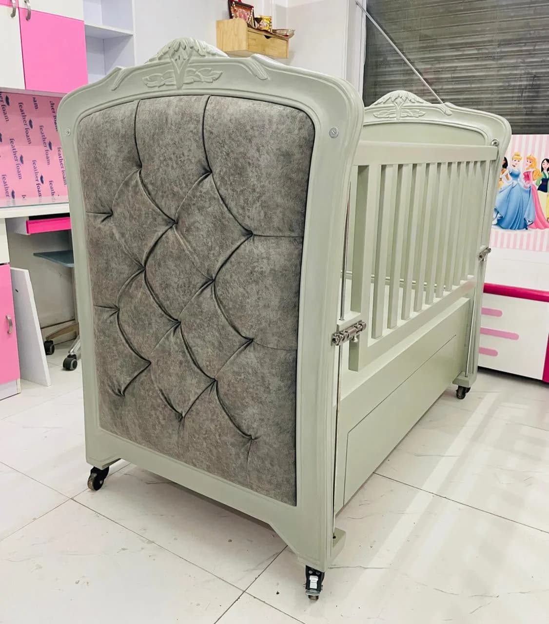 Sage Royal Upholstered Cot - View 2
