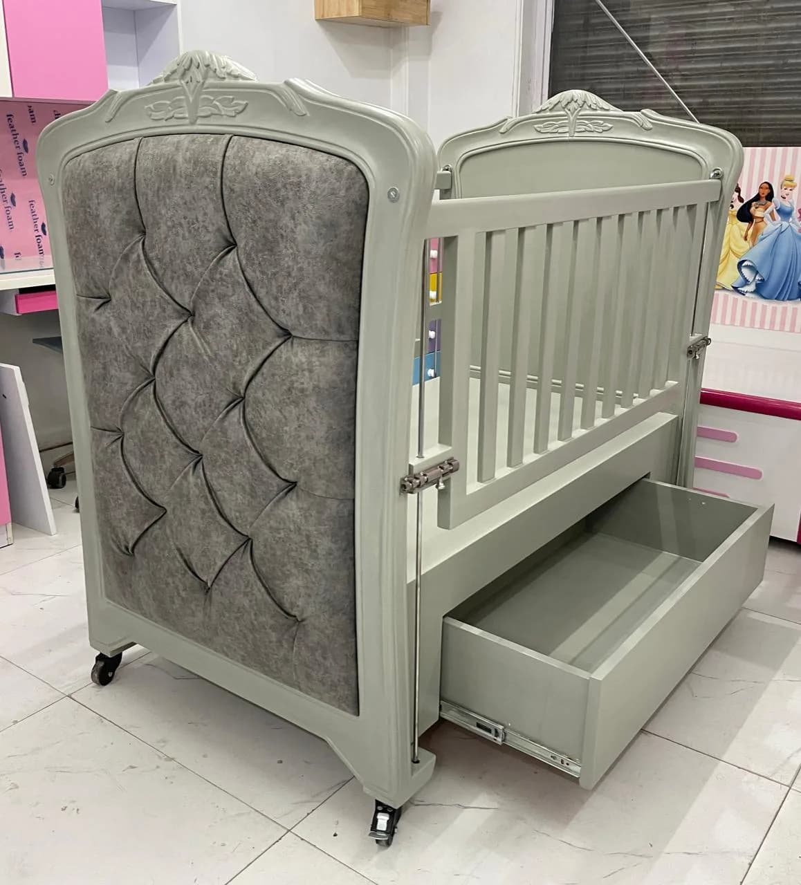 Sage Royal Upholstered Cot - View 3