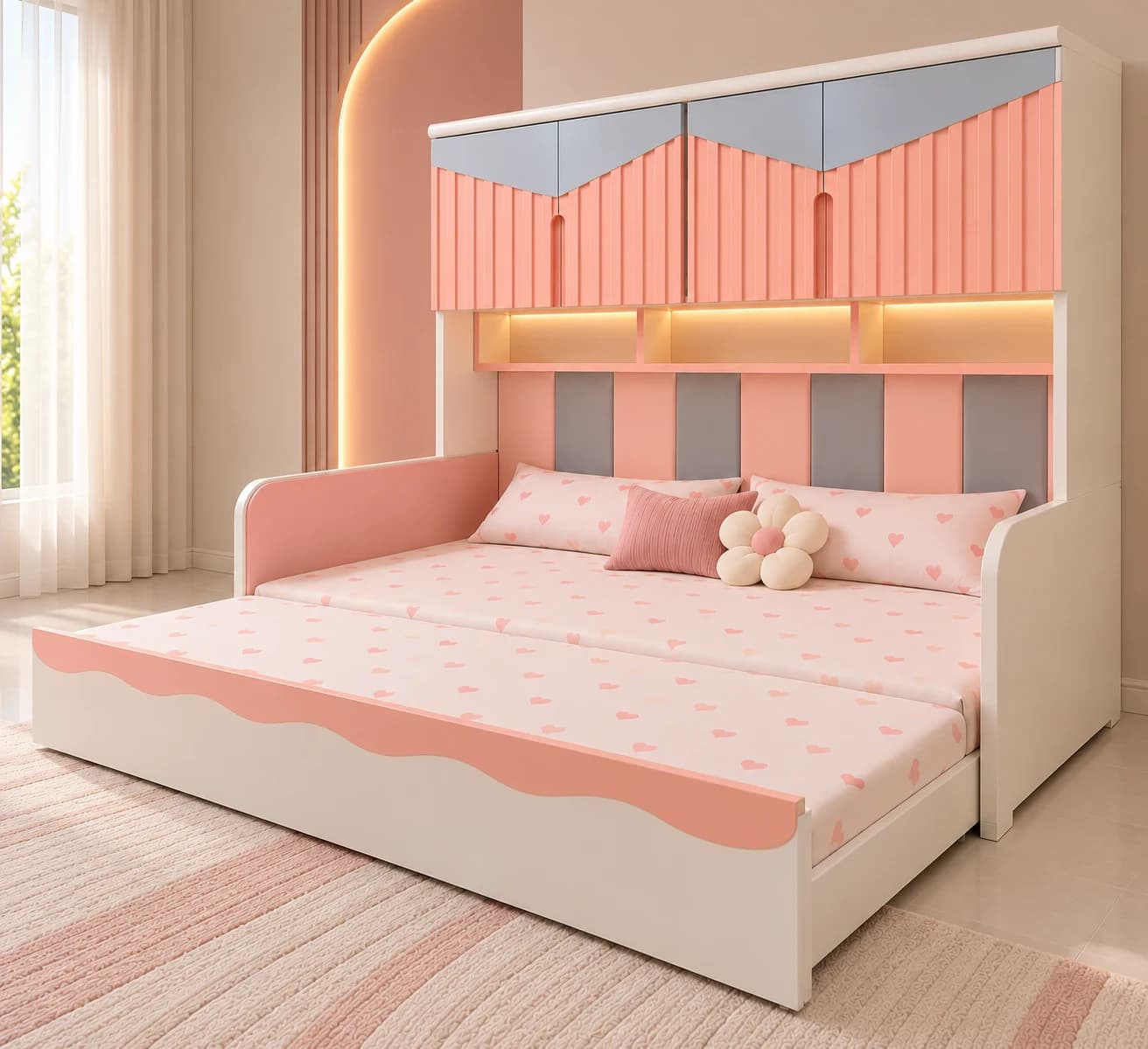Blush Candy Pullout Bed - Main Display Photo