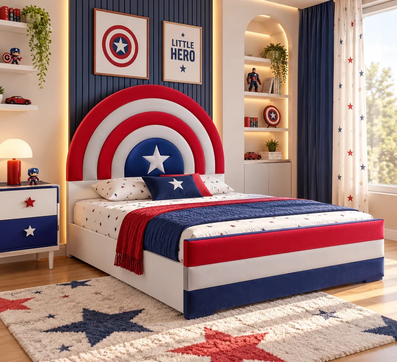 Captain America Themed Double Bed - Main Display Photo