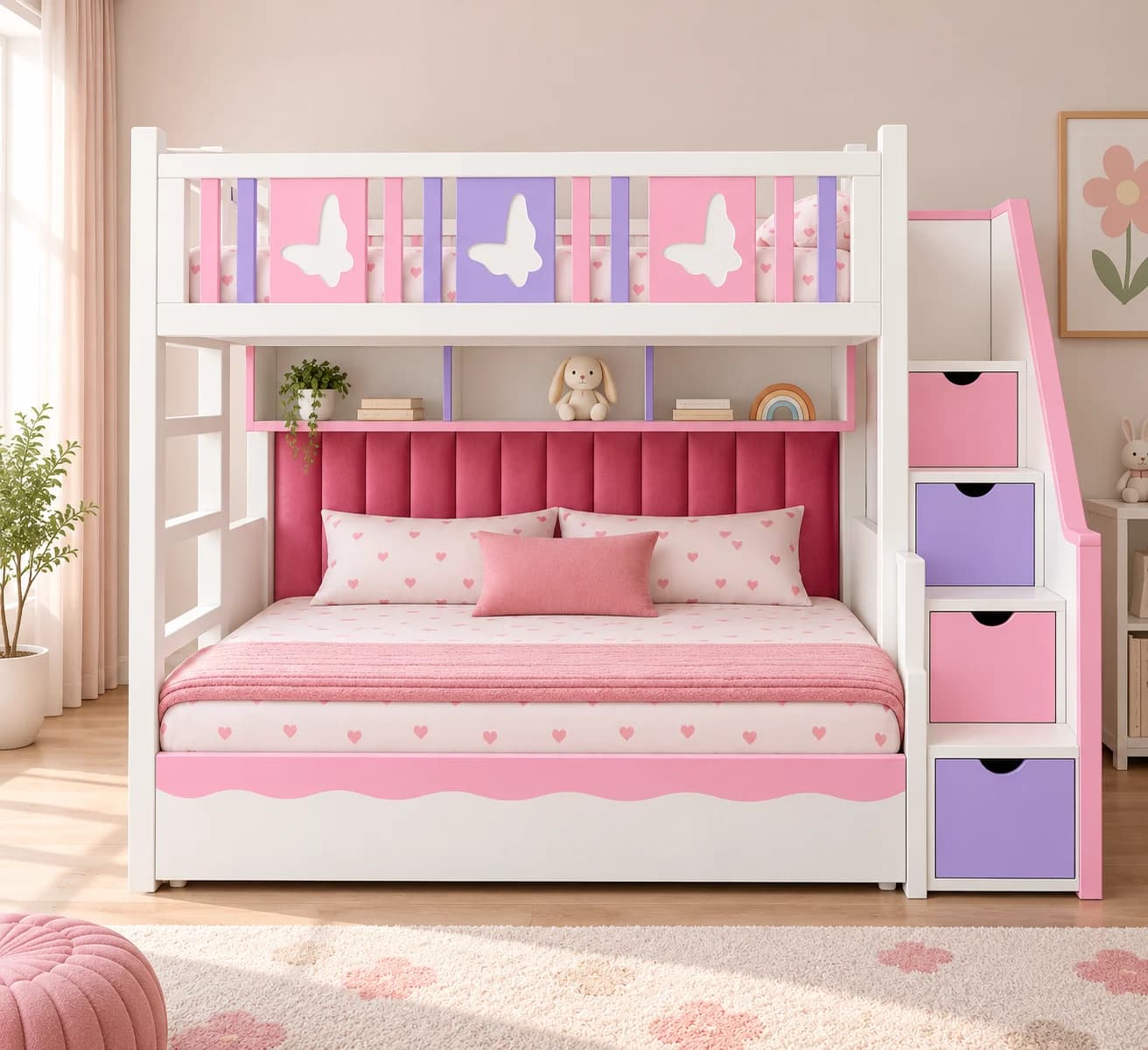 Pastel Butterfly Bunk Bed - Main Display Photo