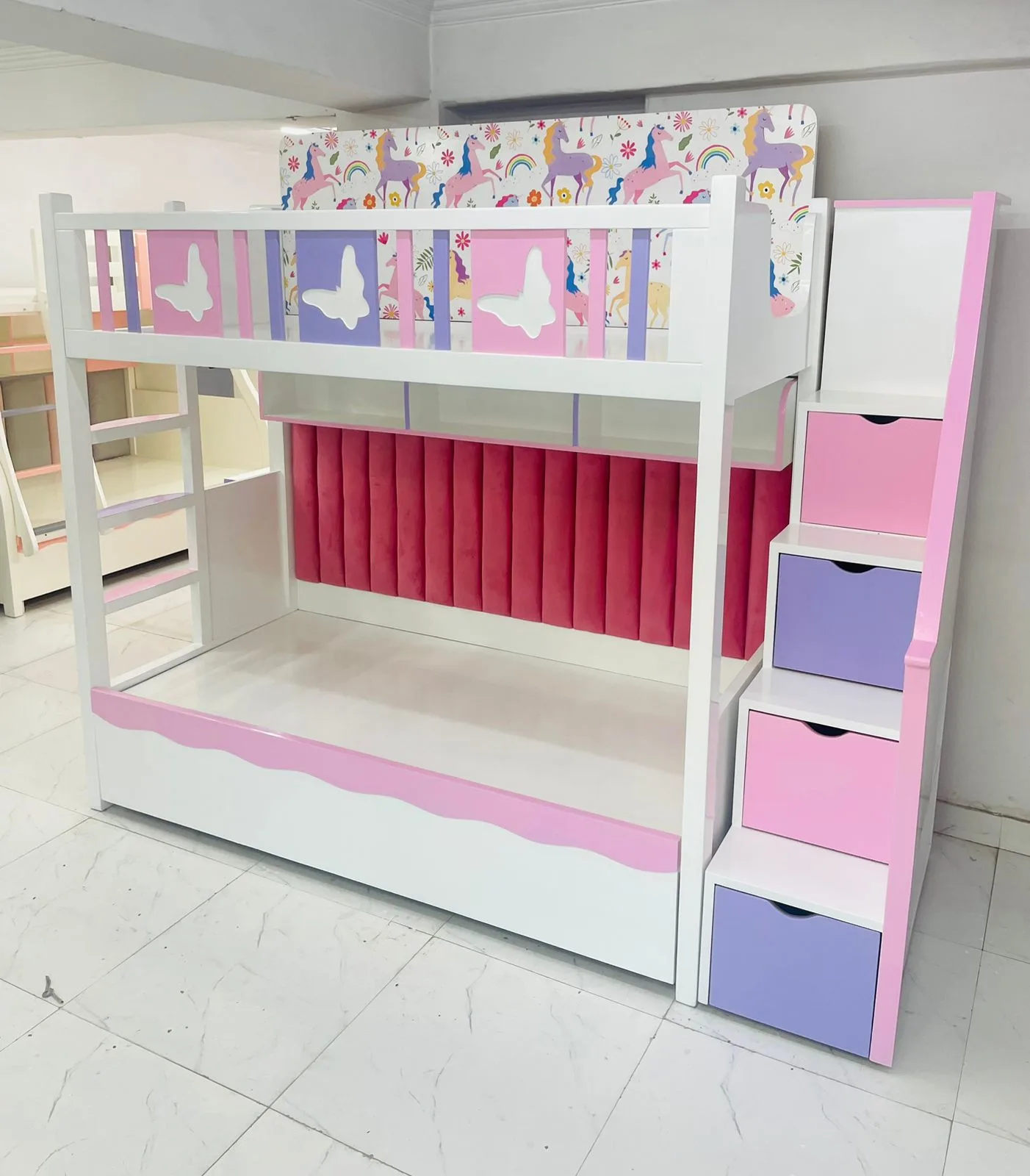 Pastel Butterfly Bunk Bed - View 2