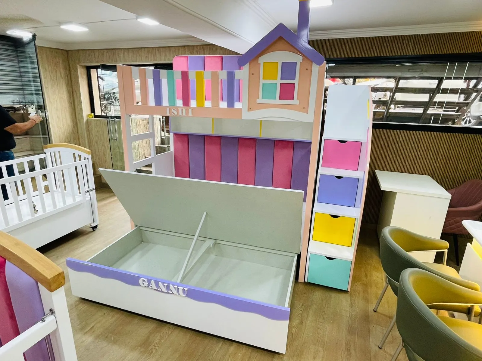Pastel House Storage Bunk Bed - View 3