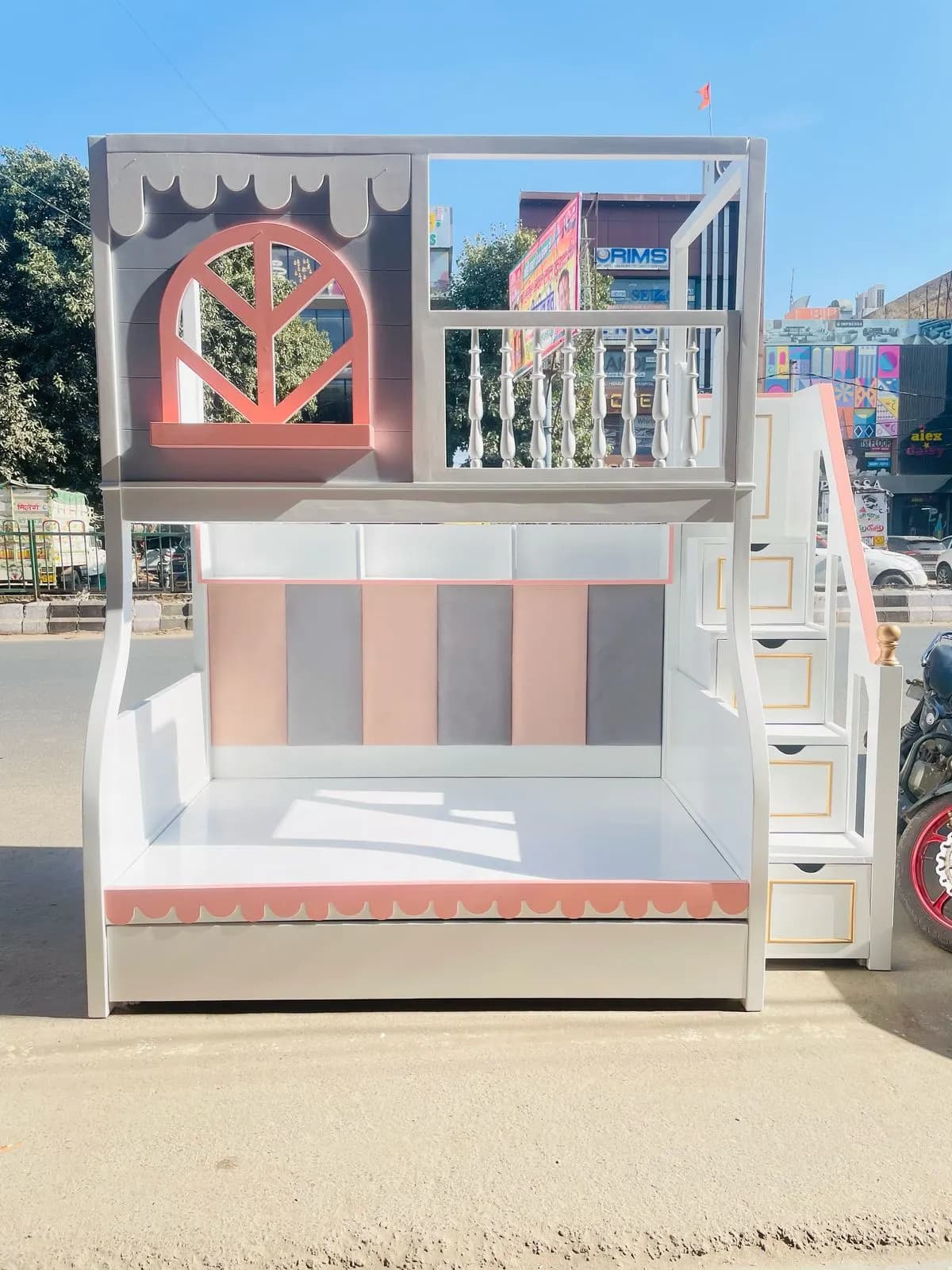 Pastel Playhouse Bunk Bed - View 2