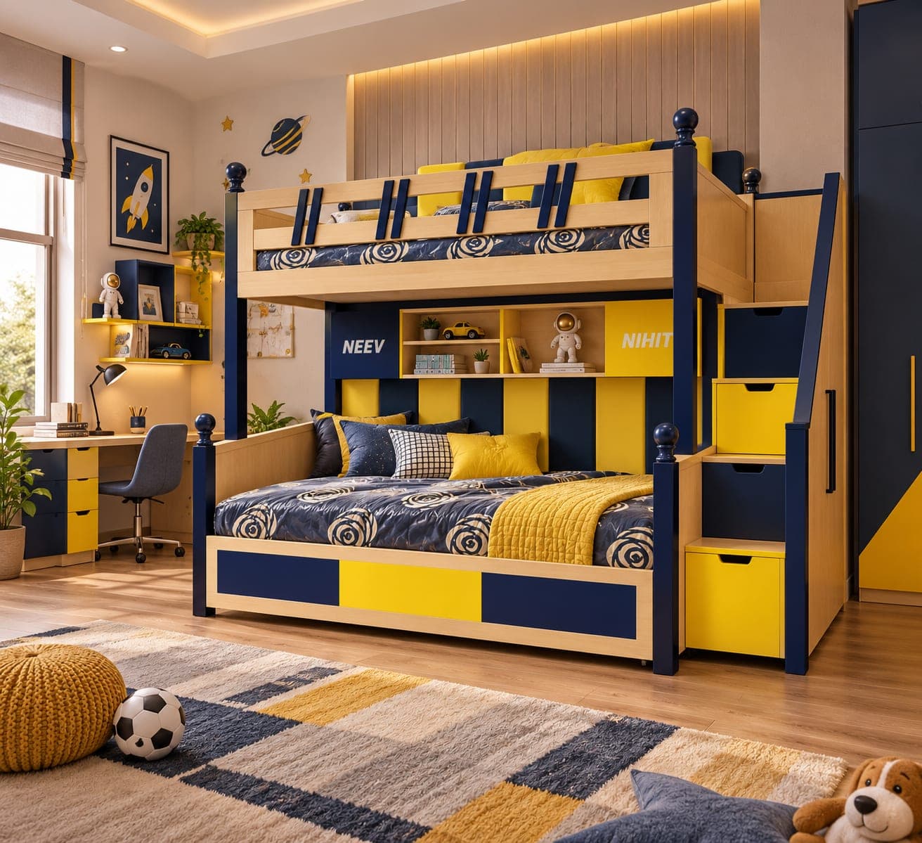 Royal Navy Yellow Bunk Bed - Main Display Photo