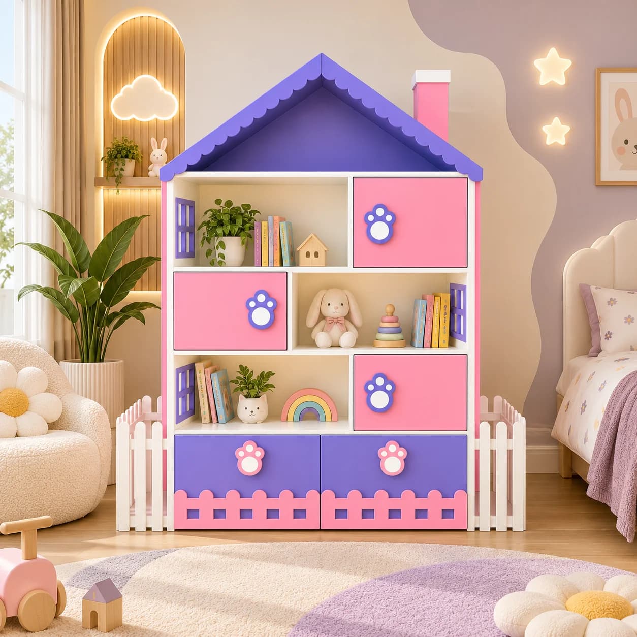 Dreamy Dollhouse Storage Unit - Main Display Photo