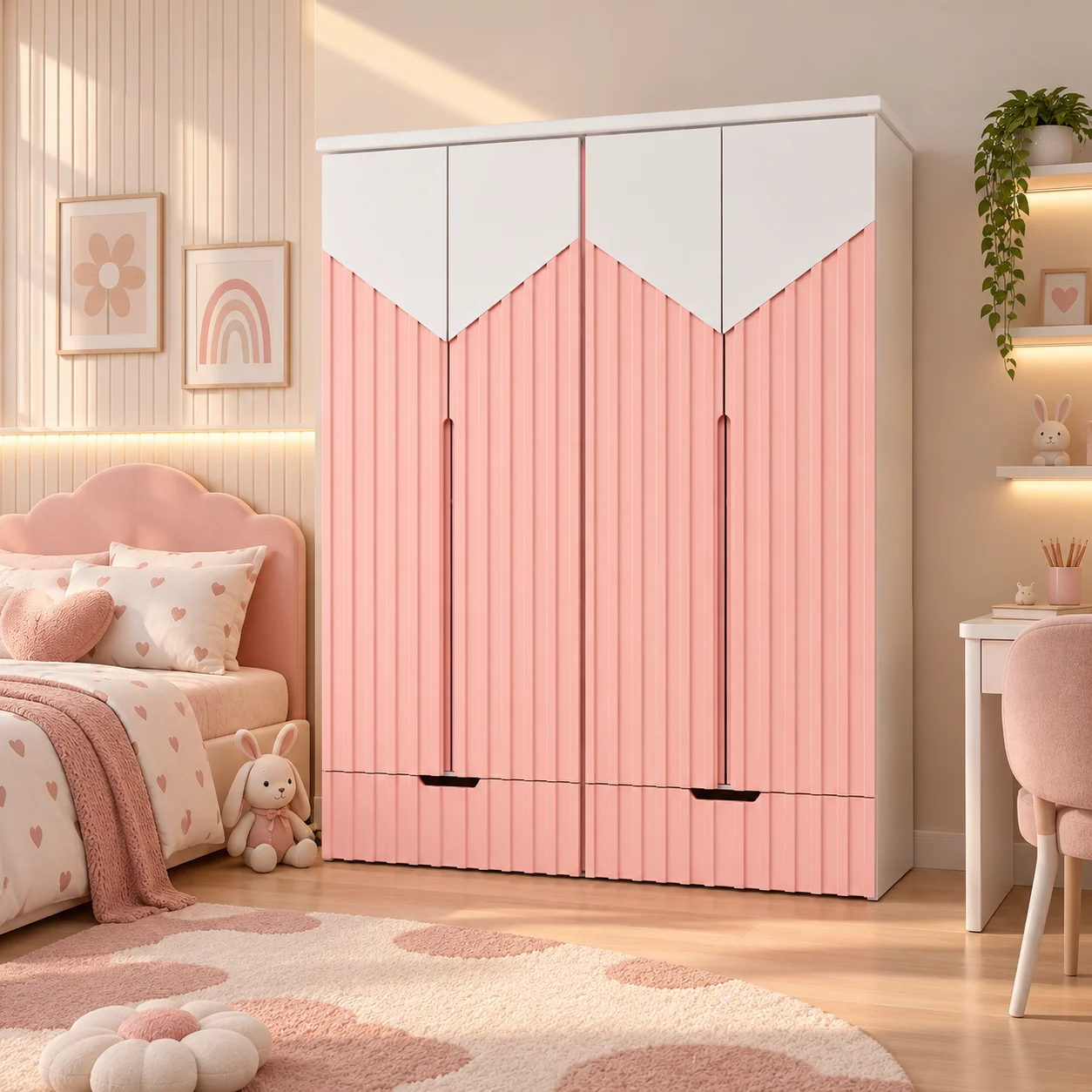 Pastel Pink Chevron Wardrobe - Main Display Photo
