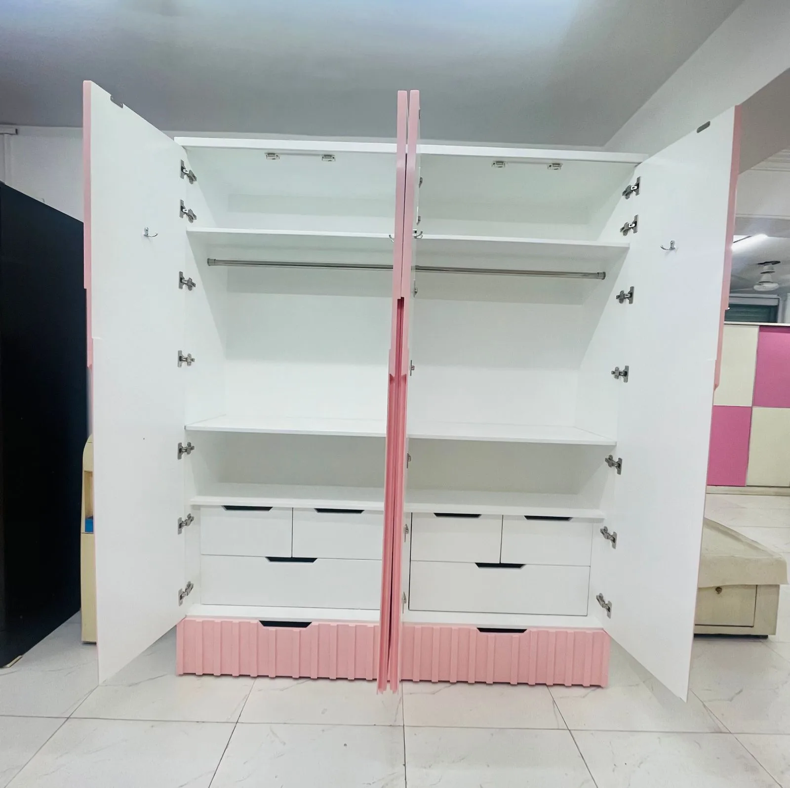 Pastel Pink Chevron Wardrobe - View 3